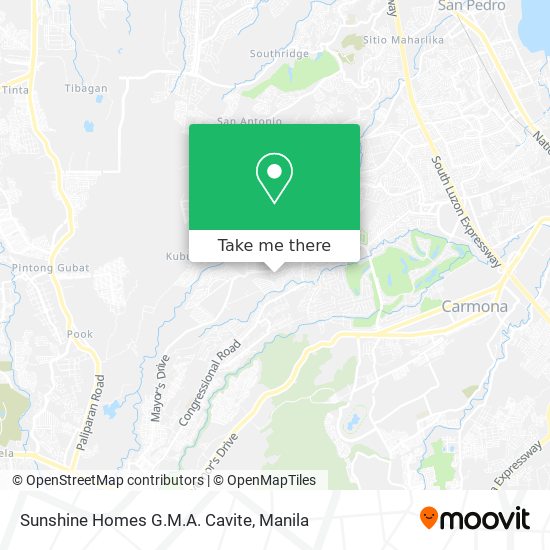 Sunshine Homes G.M.A. Cavite map