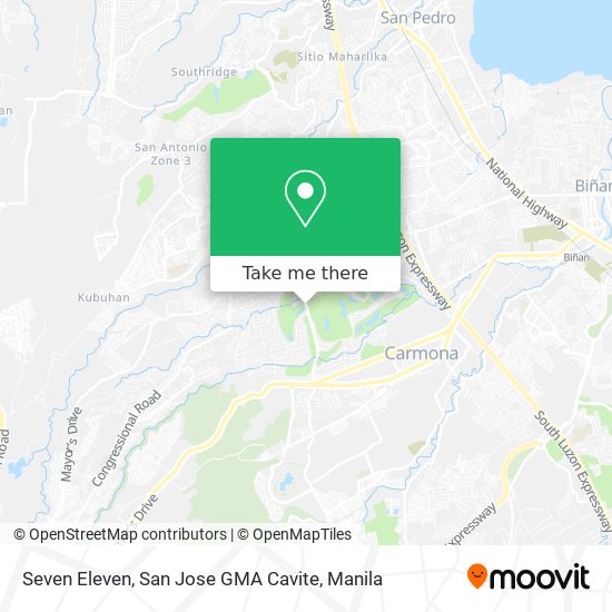 Seven Eleven, San Jose GMA Cavite map