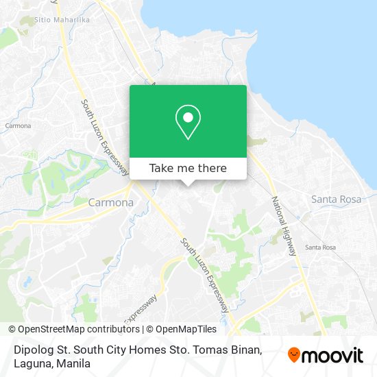 Dipolog St. South City Homes Sto. Tomas Binan, Laguna map