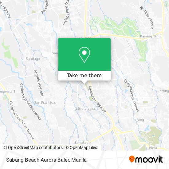 Sabang Beach Aurora Baler map
