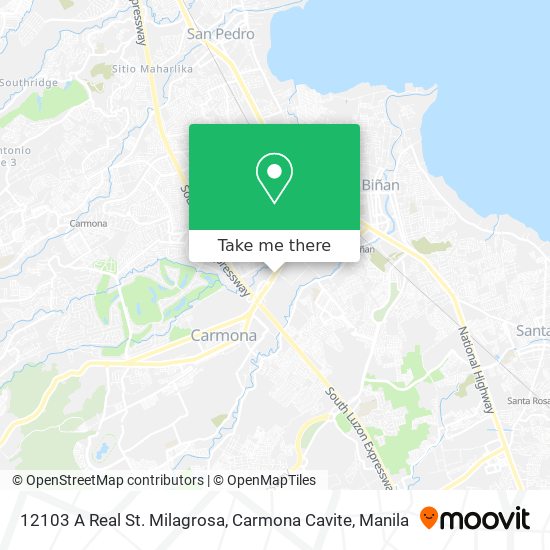 12103 A Real St. Milagrosa, Carmona Cavite map