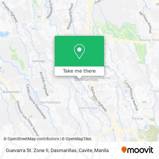 Guevarra St. Zone II, Dasmariñas, Cavite map