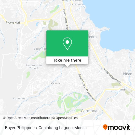 Bayer Philippines, Canlubang Laguna map