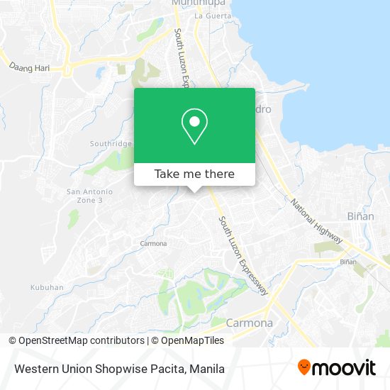 Western Union Shopwise Pacita map