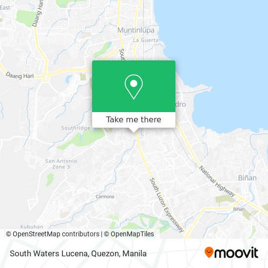 South Waters Lucena, Quezon map