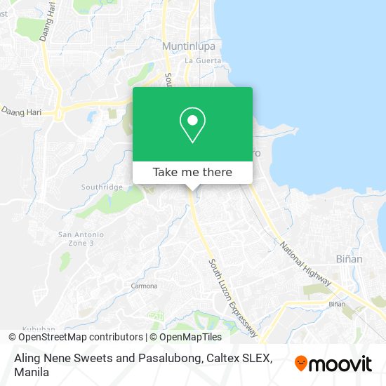 Aling Nene Sweets and Pasalubong, Caltex SLEX map