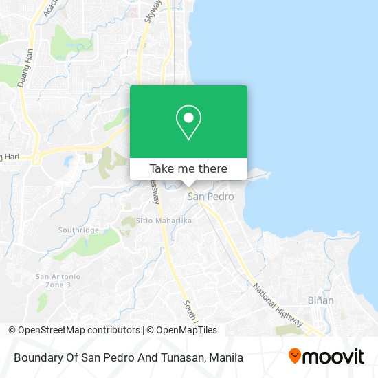 Boundary Of San Pedro And Tunasan map