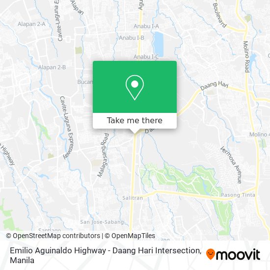 Emilio Aguinaldo Highway - Daang Hari Intersection map