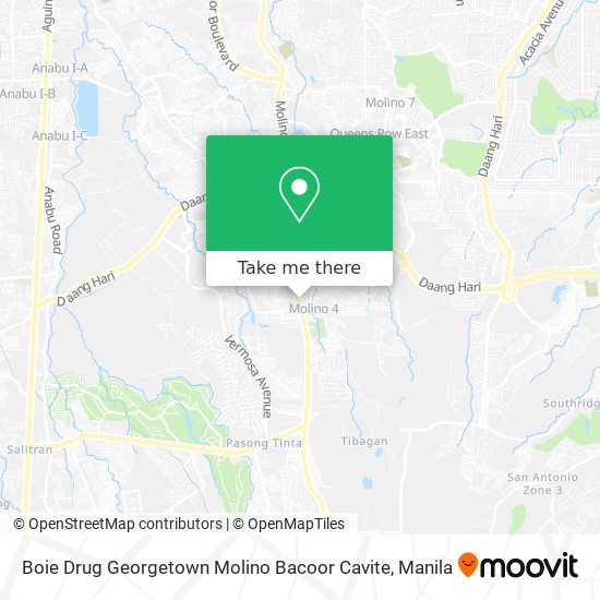 Boie Drug Georgetown Molino Bacoor Cavite map