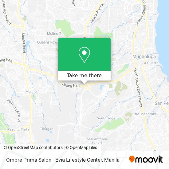 Ombre Prima Salon - Evia Lifestyle Center map