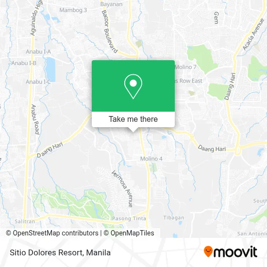 Sitio Dolores Resort map