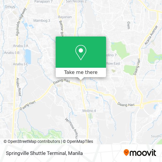 Springville Shuttle Terminal map