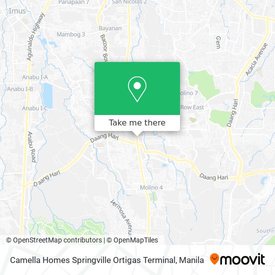 Camella Homes Springville Ortigas Terminal map