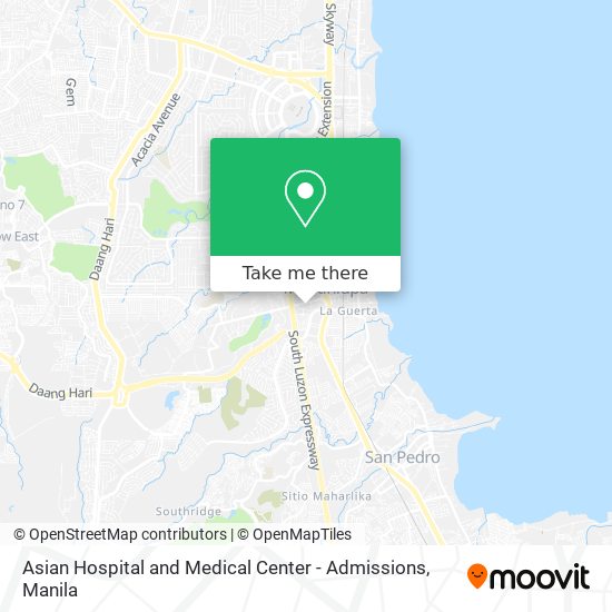 Asian Hospital and Medical Center - Admissions map
