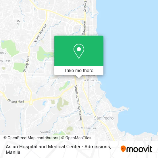 Asian Hospital and Medical Center - Admissions map