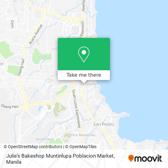 Julie's Bakeshop Muntinlupa Poblacion Market map