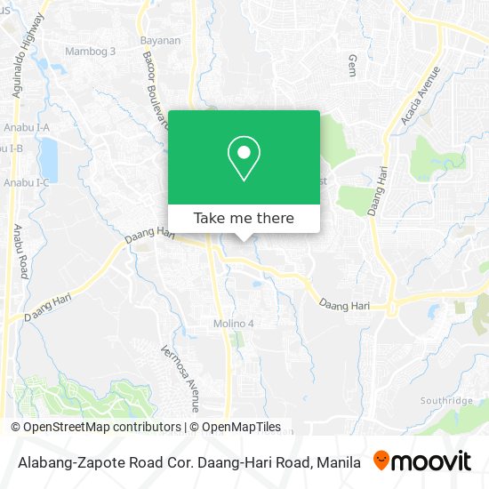 Alabang-Zapote Road Cor. Daang-Hari Road map