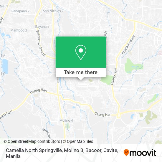 Camella North Springville, Molino 3, Bacoor, Cavite map