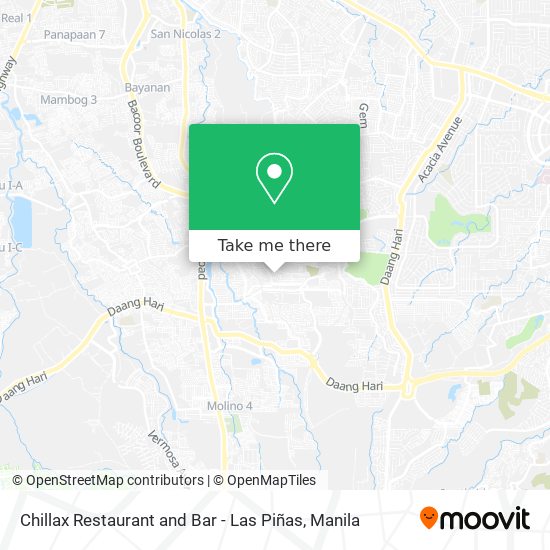Chillax Restaurant and Bar - Las Piñas map