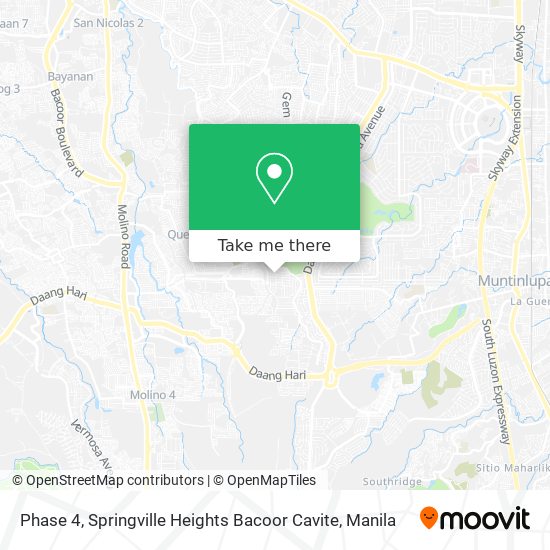 Phase 4, Springville Heights Bacoor Cavite map