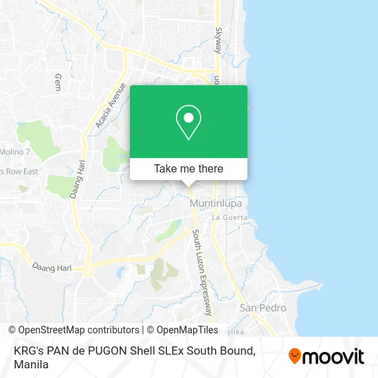 KRG's PAN de PUGON Shell SLEx South Bound map