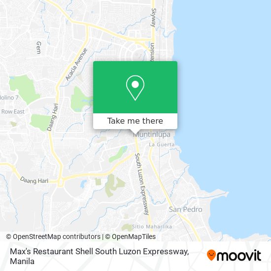 Max's Restaurant Shell South Luzon Expressway map