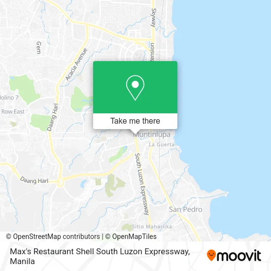 Max's Restaurant Shell South Luzon Expressway map