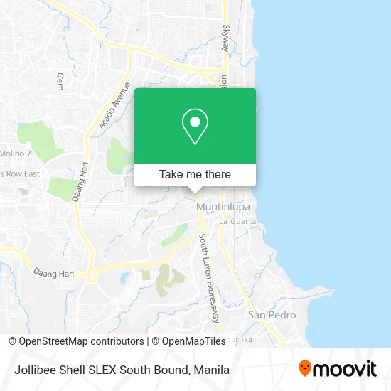 Jollibee Shell SLEX South Bound map