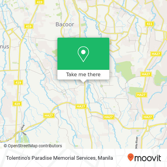 Tolentino's Paradise Memorial Services map