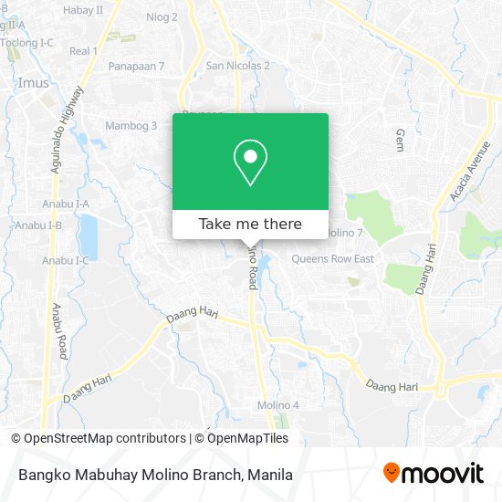 Bangko Mabuhay Molino Branch map