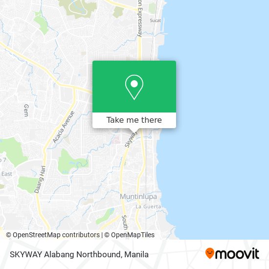 SKYWAY Alabang Northbound map