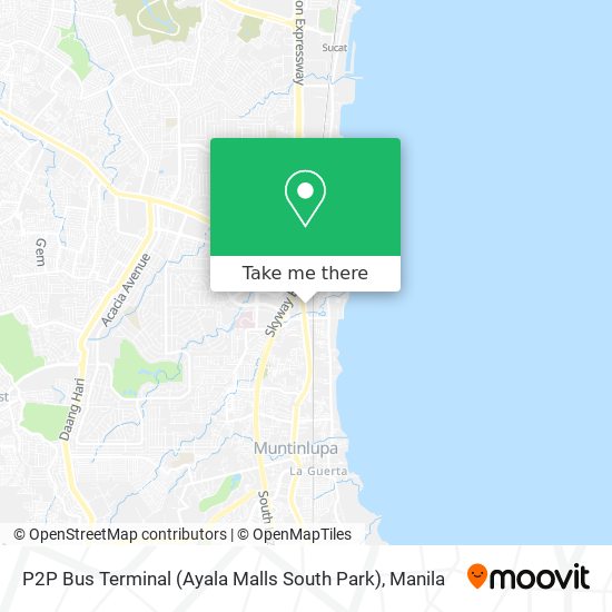 P2P Bus Terminal (Ayala Malls South Park) map
