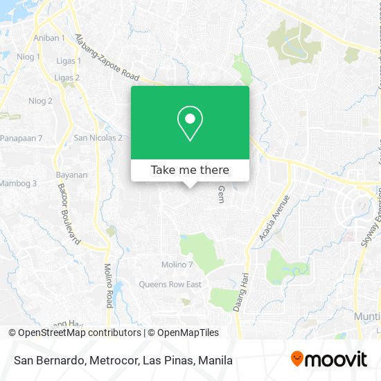 San Bernardo, Metrocor, Las Pinas map
