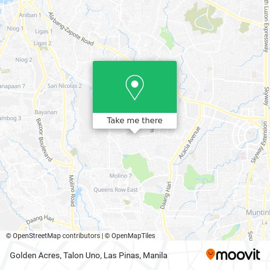 Golden Acres, Talon Uno, Las Pinas map