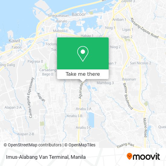 Imus-Alabang Van Terminal map