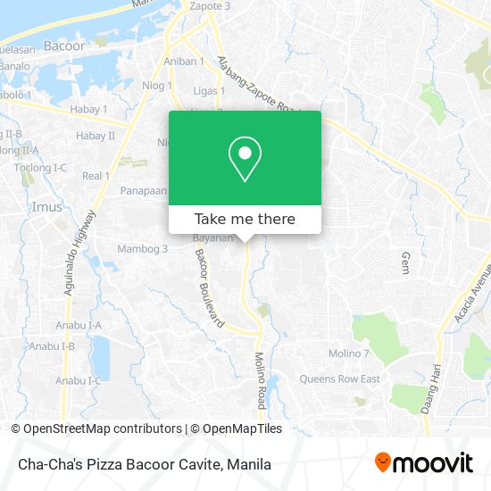 Cha-Cha's Pizza Bacoor Cavite map