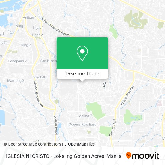 IGLESIA NI CRISTO - Lokal ng Golden Acres map