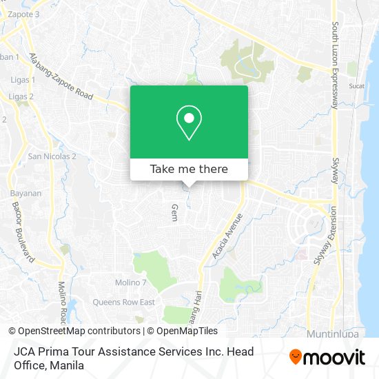 JCA Prima Tour Assistance Services Inc. Head Office map