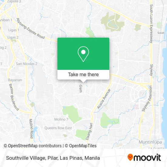 Southville Village, Pilar, Las Pinas map