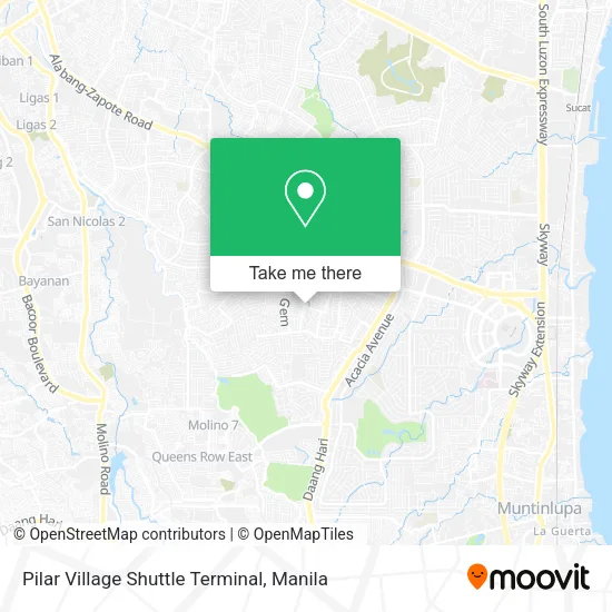 Pilar Village Shuttle Terminal map