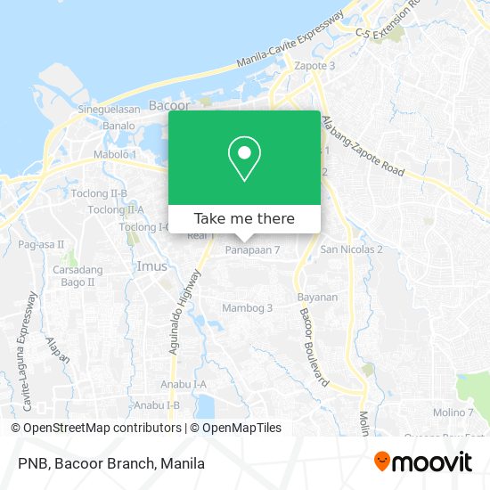 PNB, Bacoor Branch map