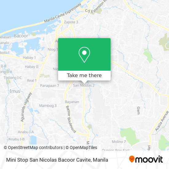 Mini Stop San Nicolas Bacoor Cavite map