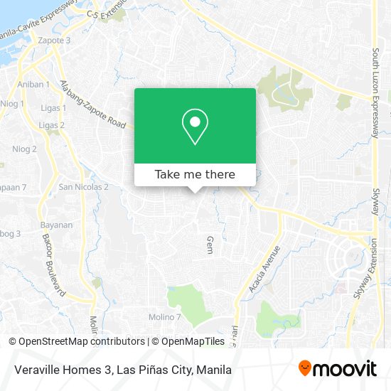 Veraville Homes 3, Las Piñas City map