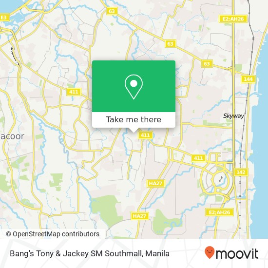 Bang's Tony & Jackey SM Southmall map
