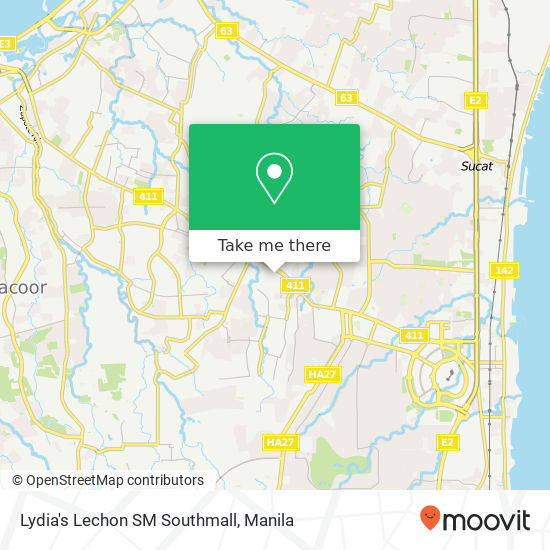 Lydia's Lechon SM Southmall map