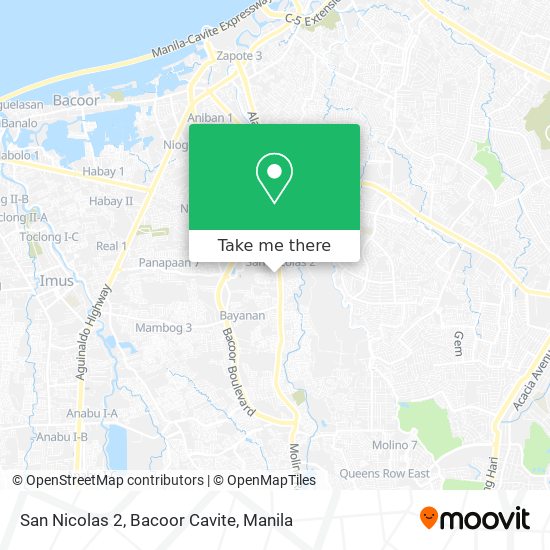 San Nicolas 2, Bacoor Cavite map