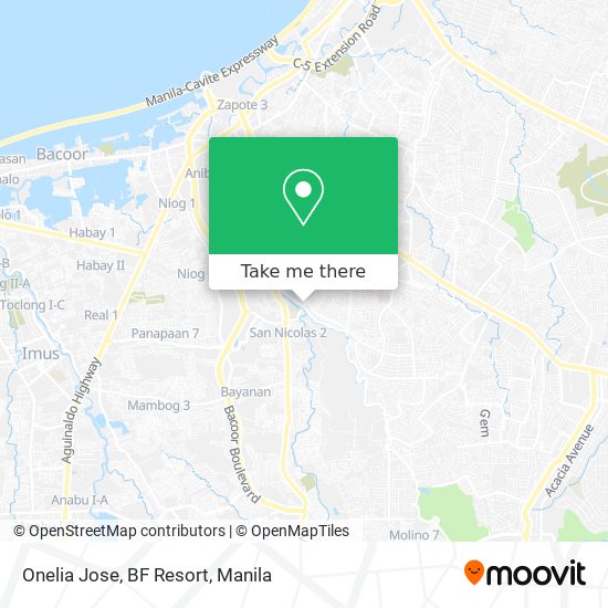Onelia Jose, BF Resort map