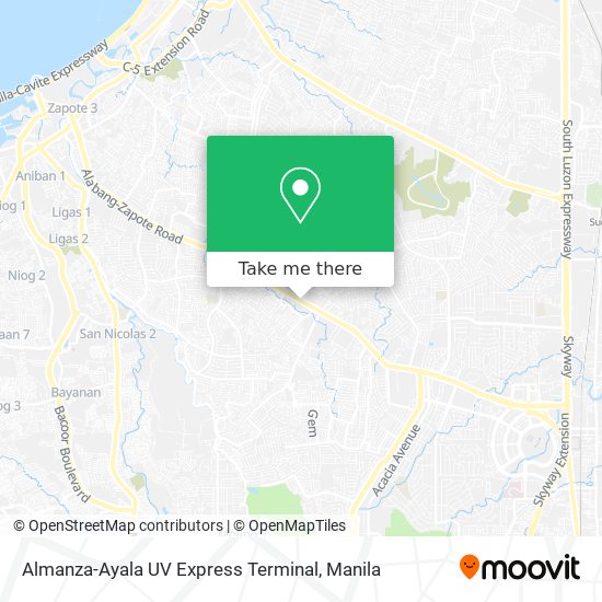 Almanza-Ayala UV Express Terminal map