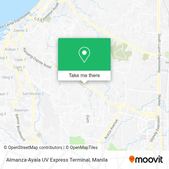 Almanza-Ayala UV Express Terminal map