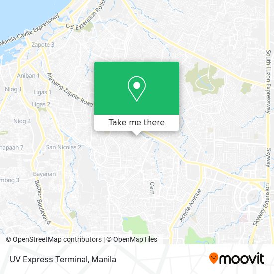 UV Express Terminal map